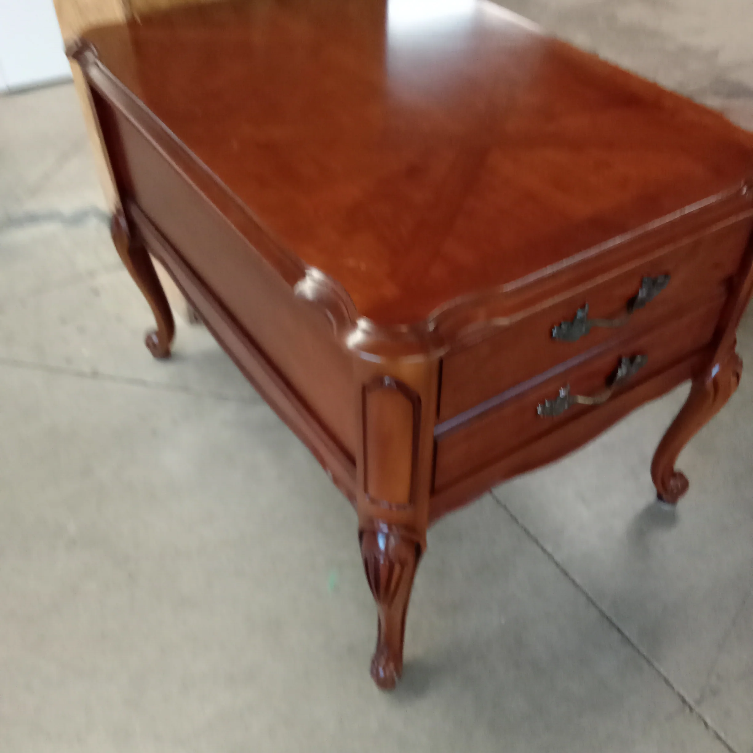 22"W Wood Side Table with Single Drawer - Image 5