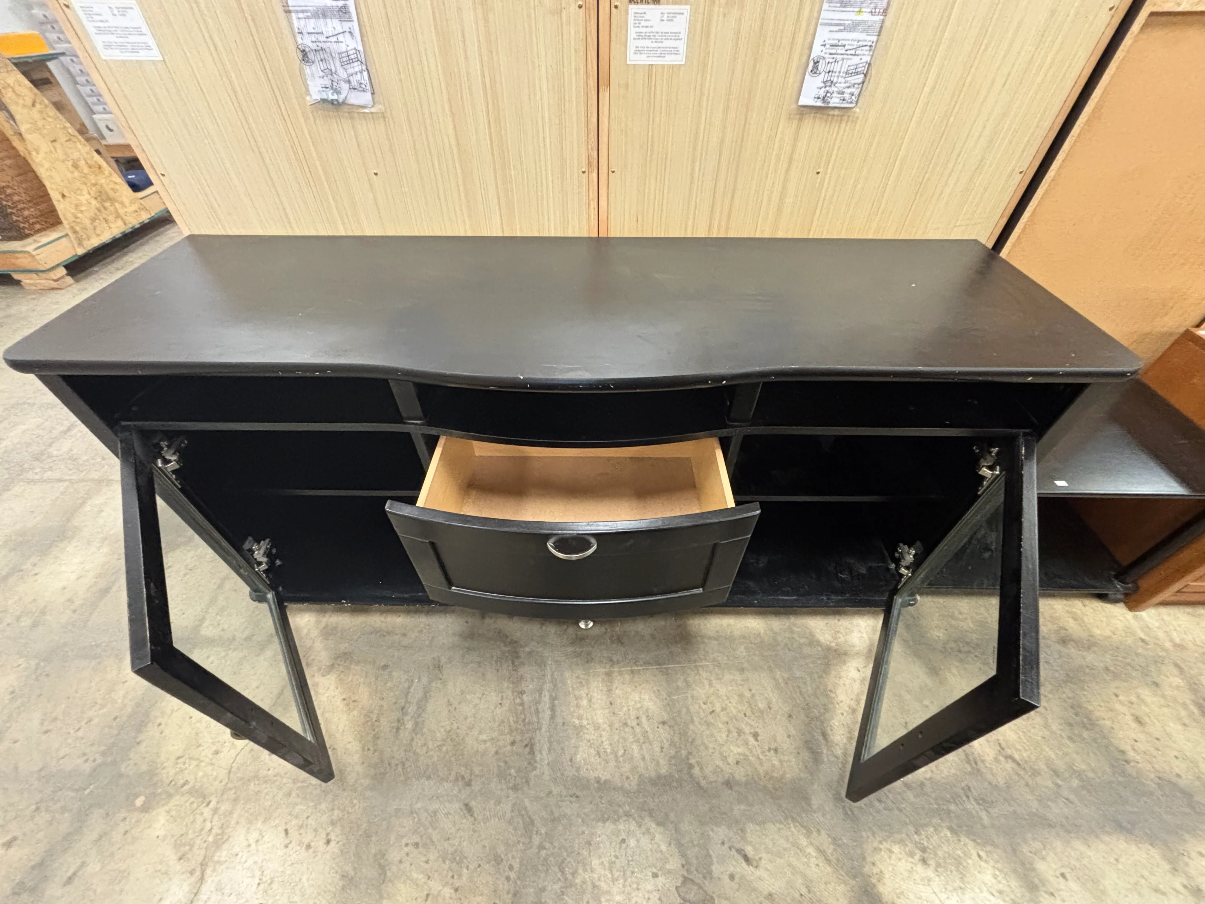 Black Wooden Entertainment Center - Image 3