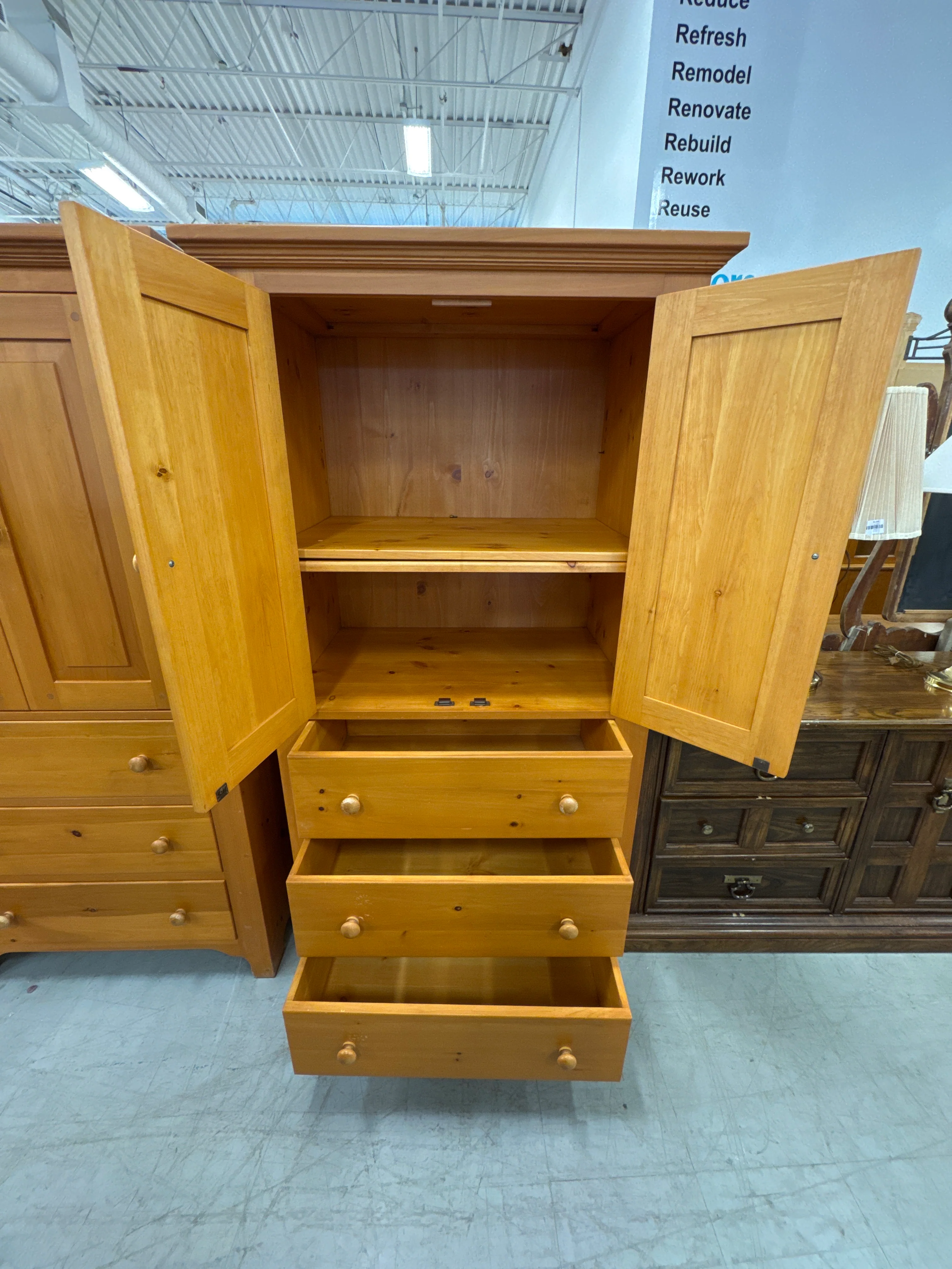 Solid Pine Armoire - Image 2