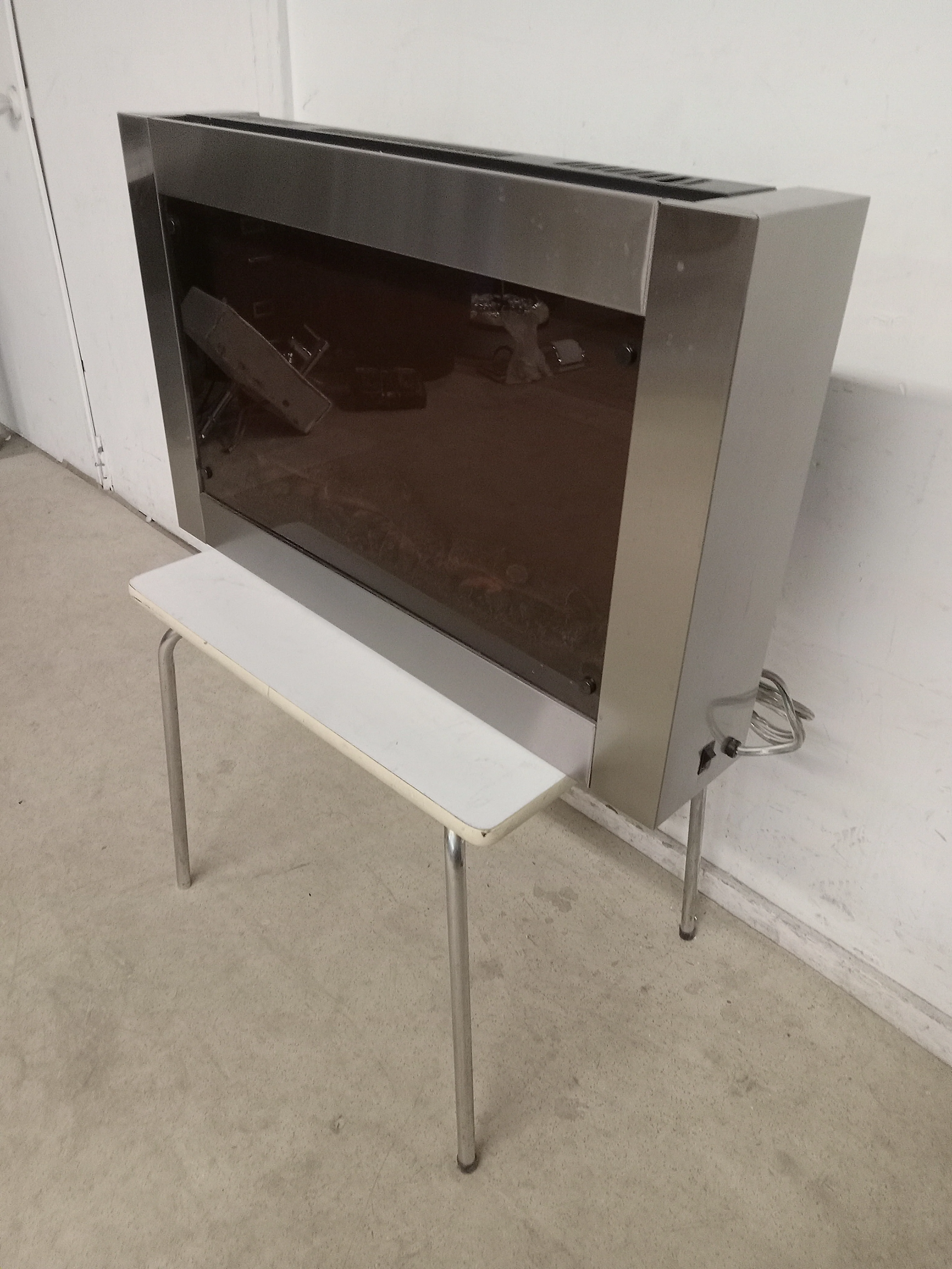 31"W Stainless Steel Electric Fireplace - Image 6