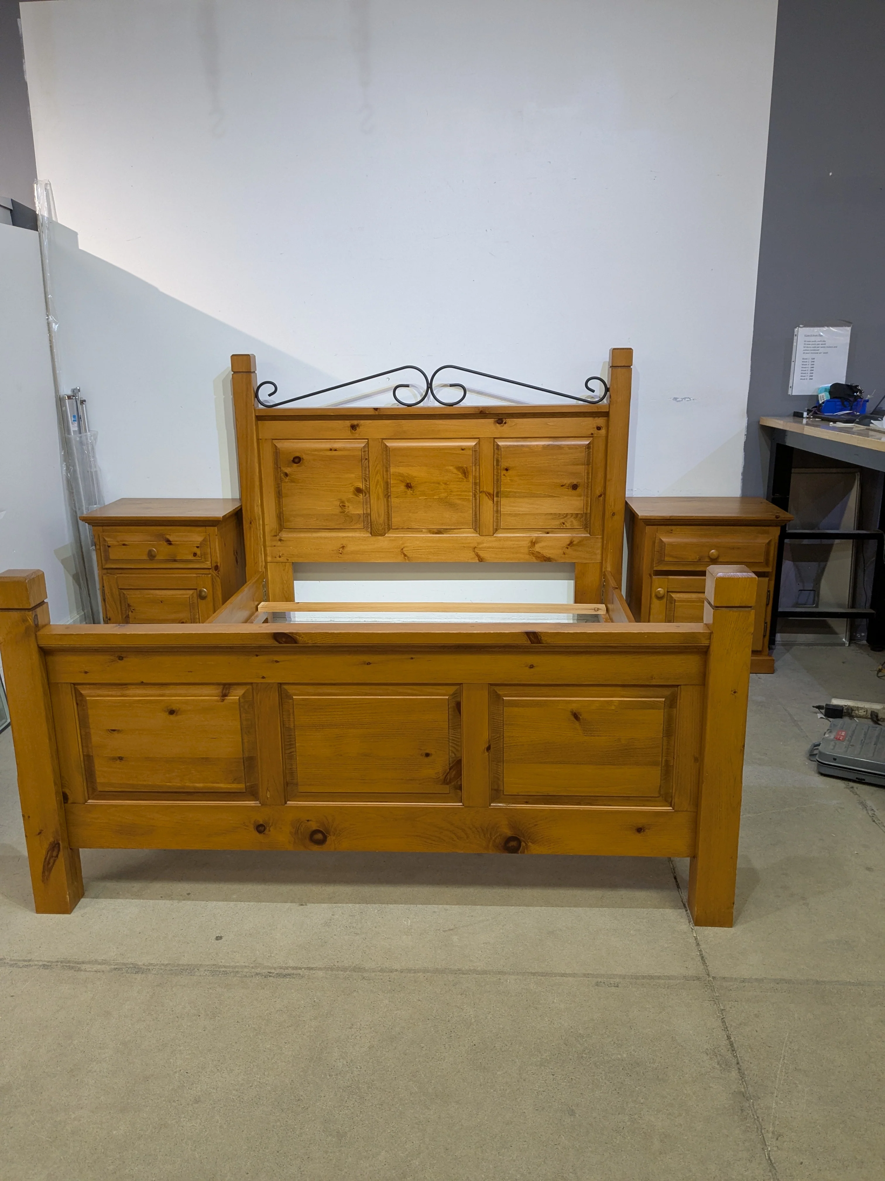 Country Style Pine Double Bed Frame