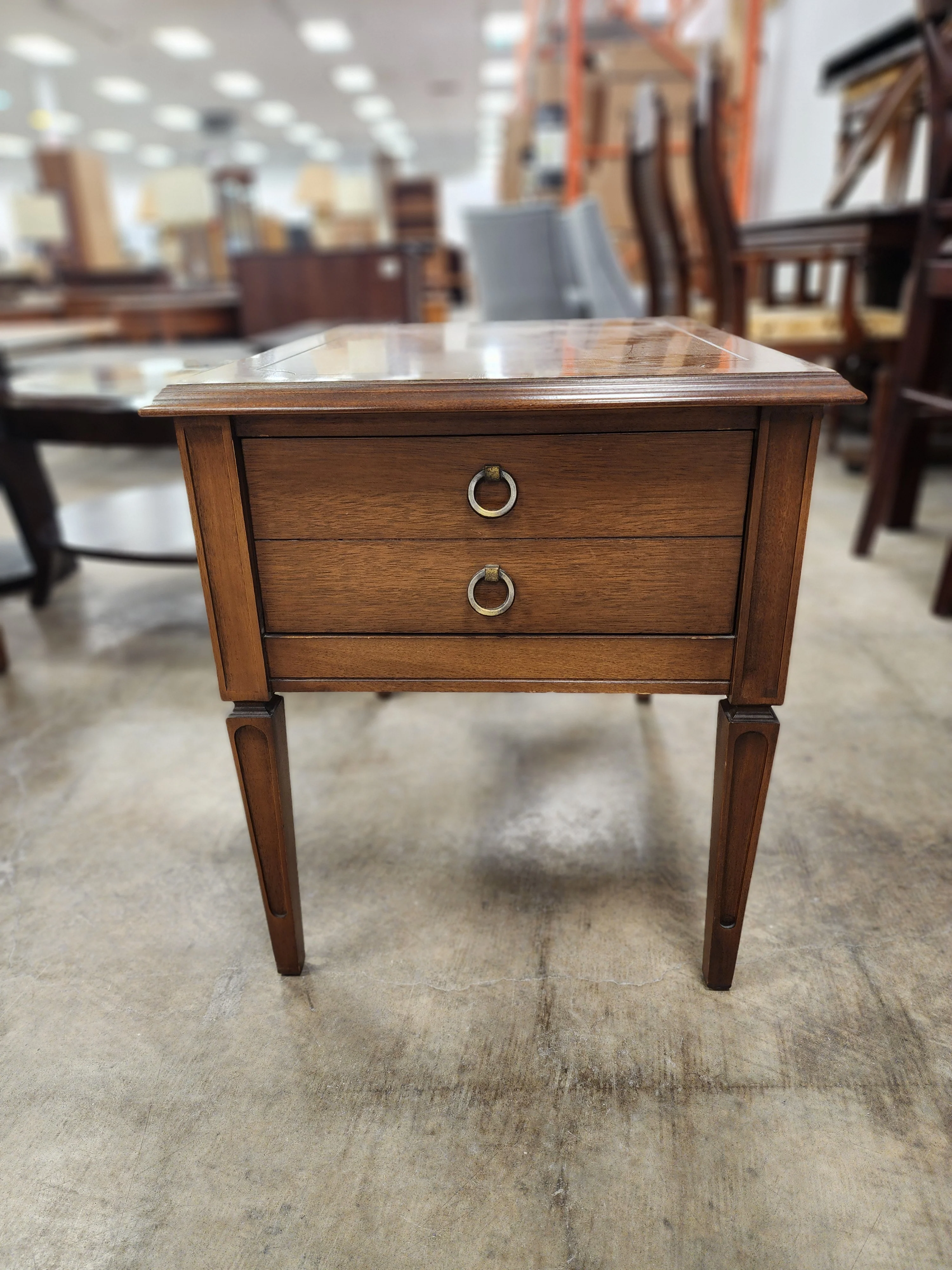 Dark Walnut 1 Drawer Side Table
