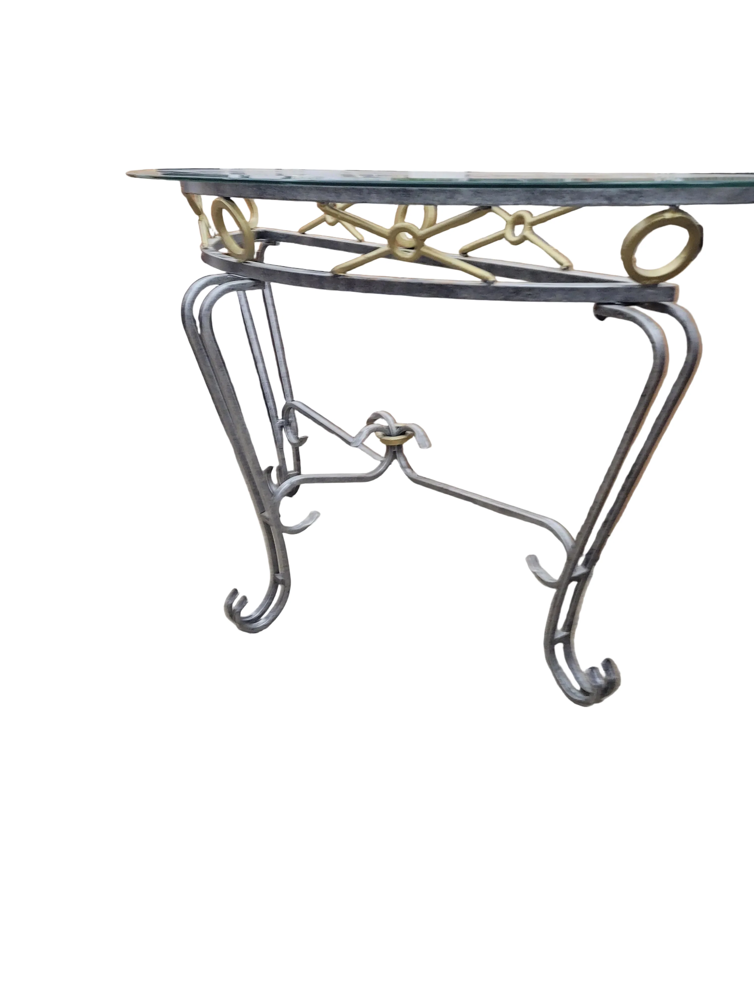 Demi-Lune Glass Top Table - Image 3