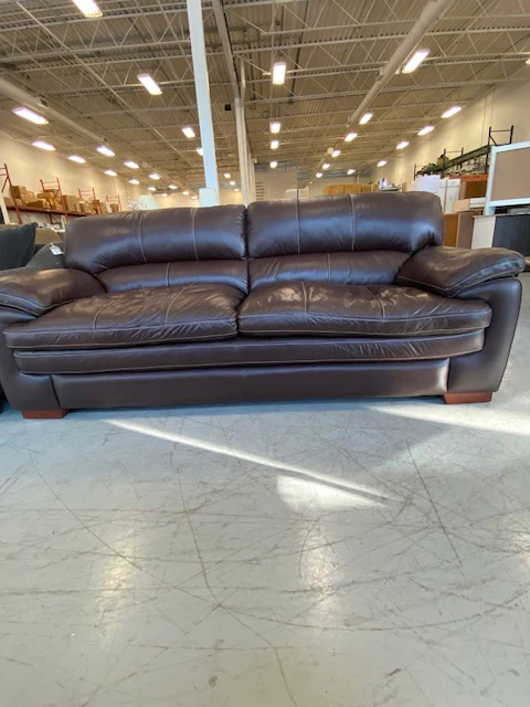 Drak Brown Leather Sofa
