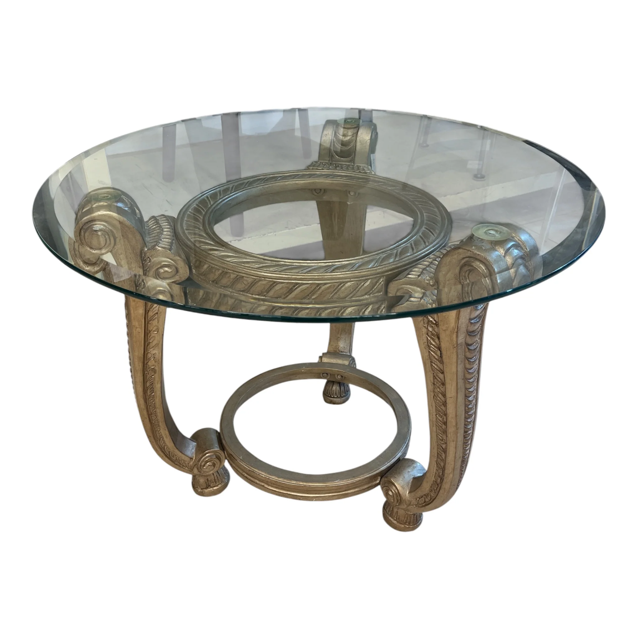 Regal Scroll Glass Accent Table - Image 2