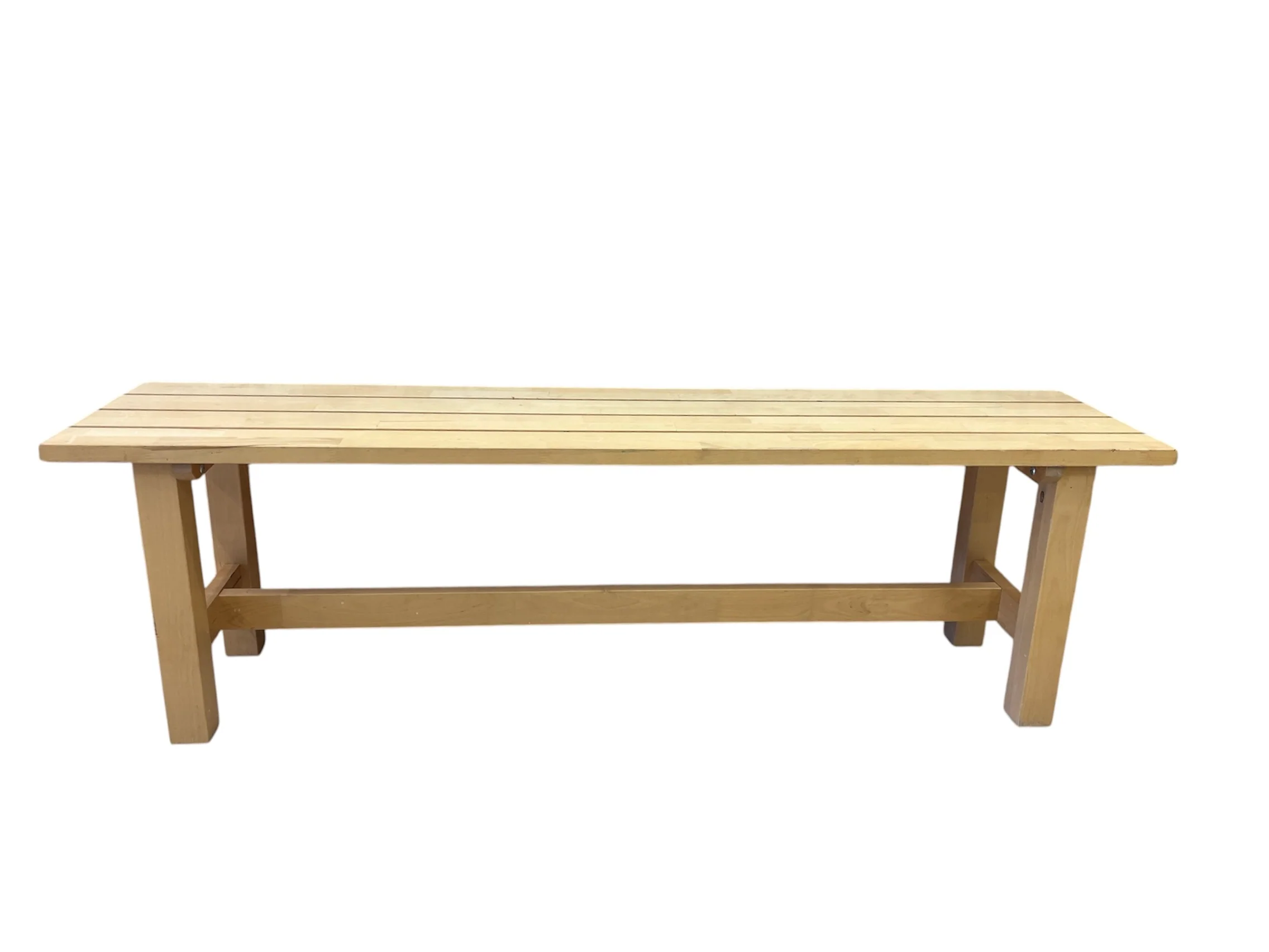 Light Tone Wood Dining Set with 4 Chairs & Bench - Image 4