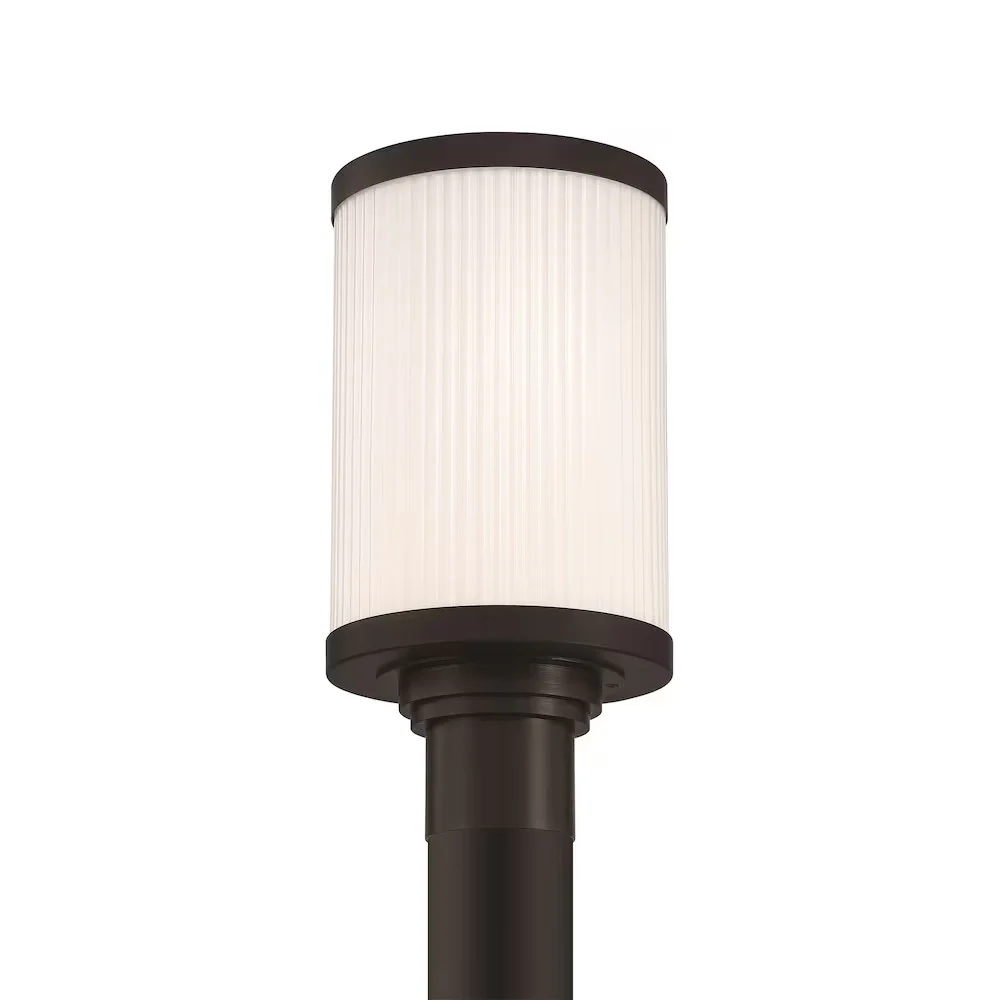 Massey 1-Light 15"H Integrated LED, Black Metal, Outdoor Post Lantern Light - Image 2