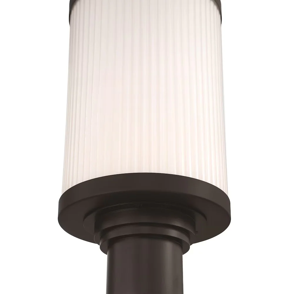 Massey 1-Light 15"H Integrated LED, Black Metal, Outdoor Post Lantern Light - Image 3
