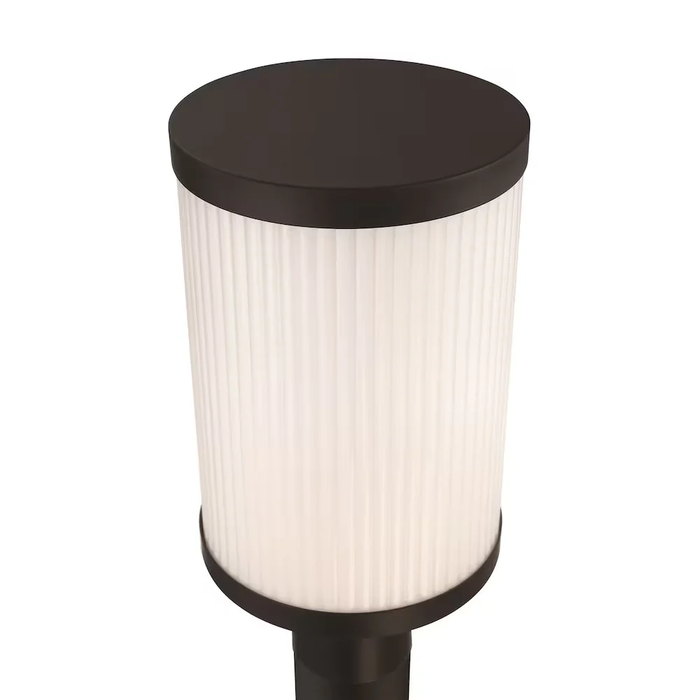 Massey 1-Light 15"H Integrated LED, Black Metal, Outdoor Post Lantern Light - Image 4