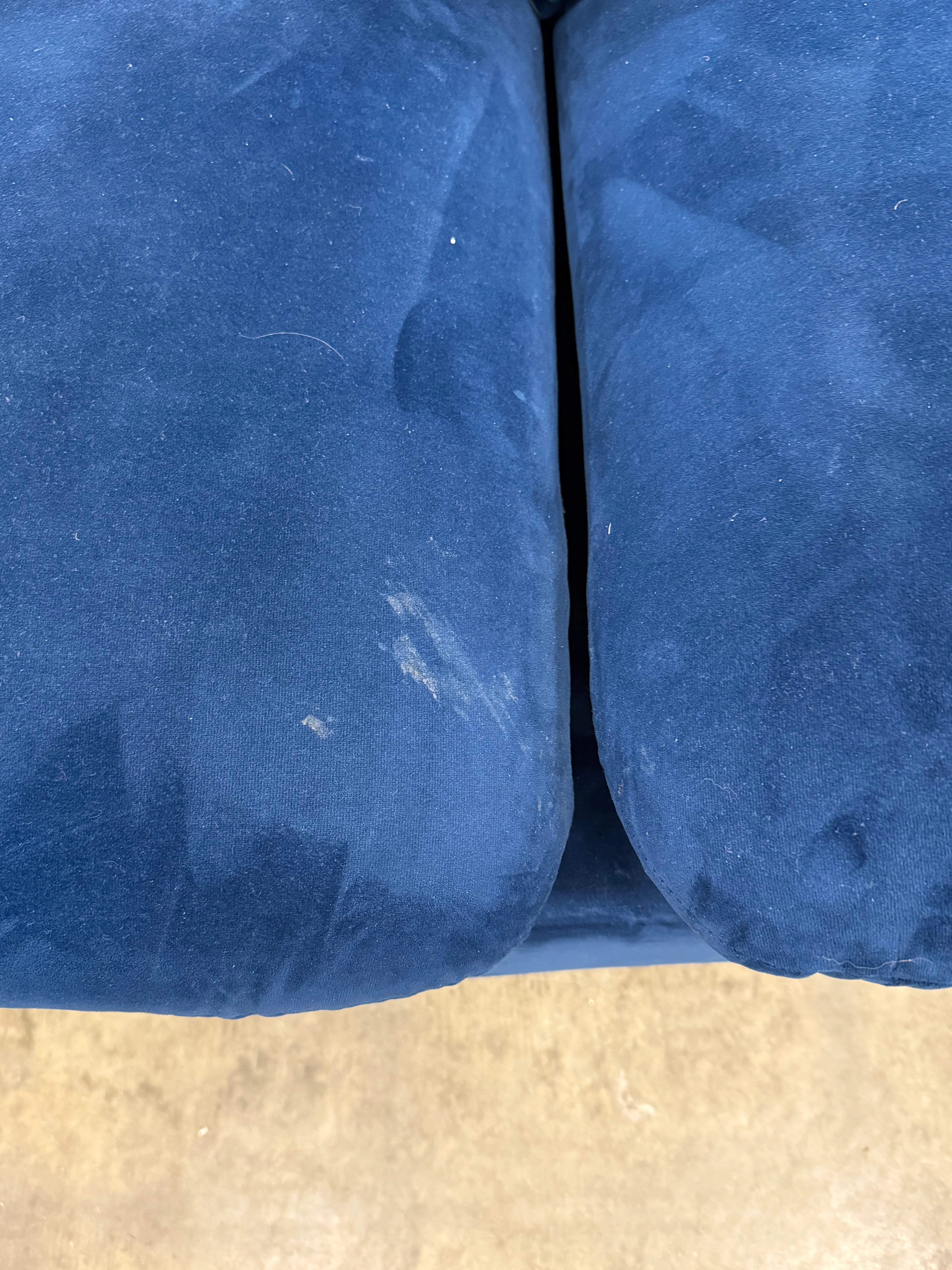 Navy Blue Naomi Velvet 3-Seater Sofa - Image 4