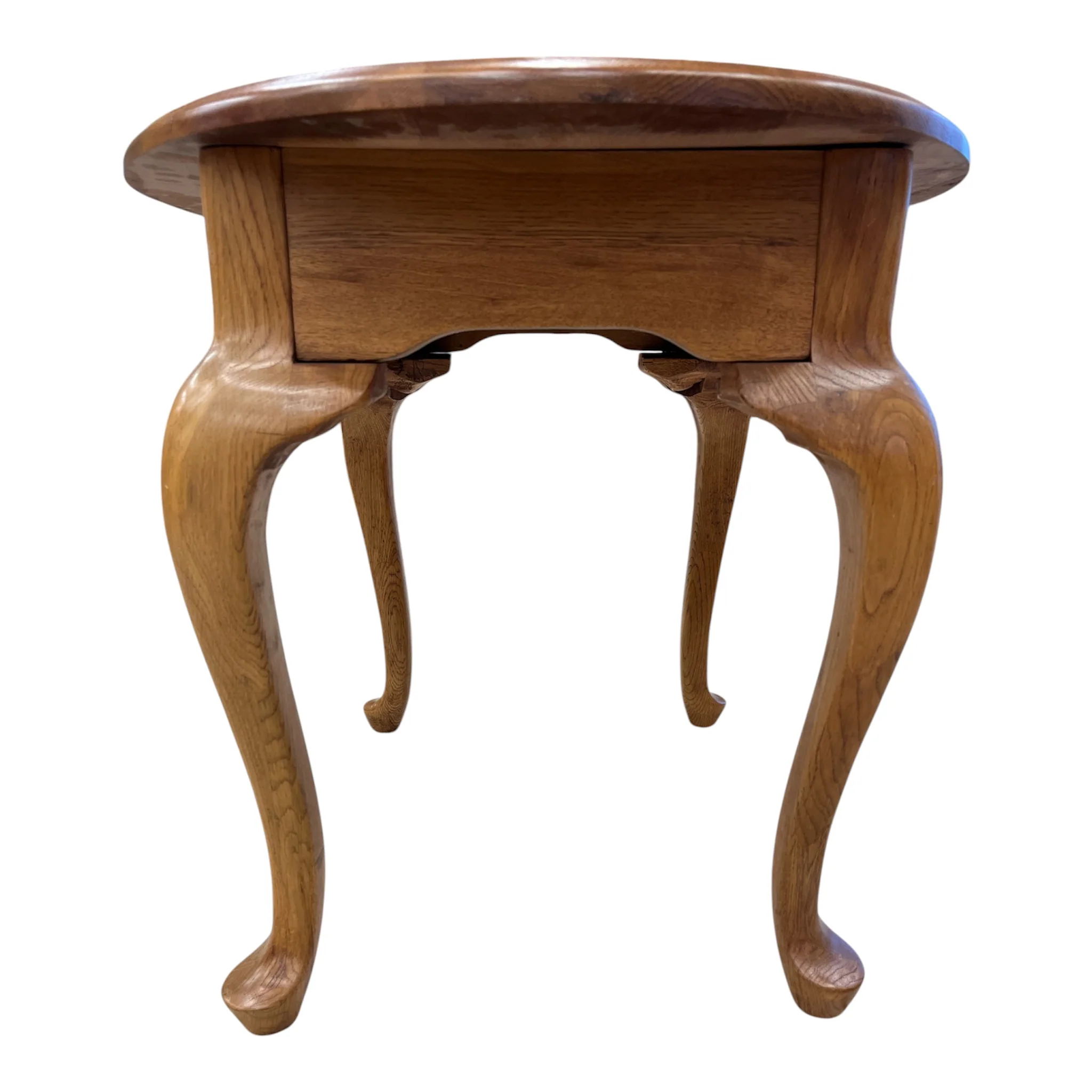 Oak Toned Round End Table - Image 2