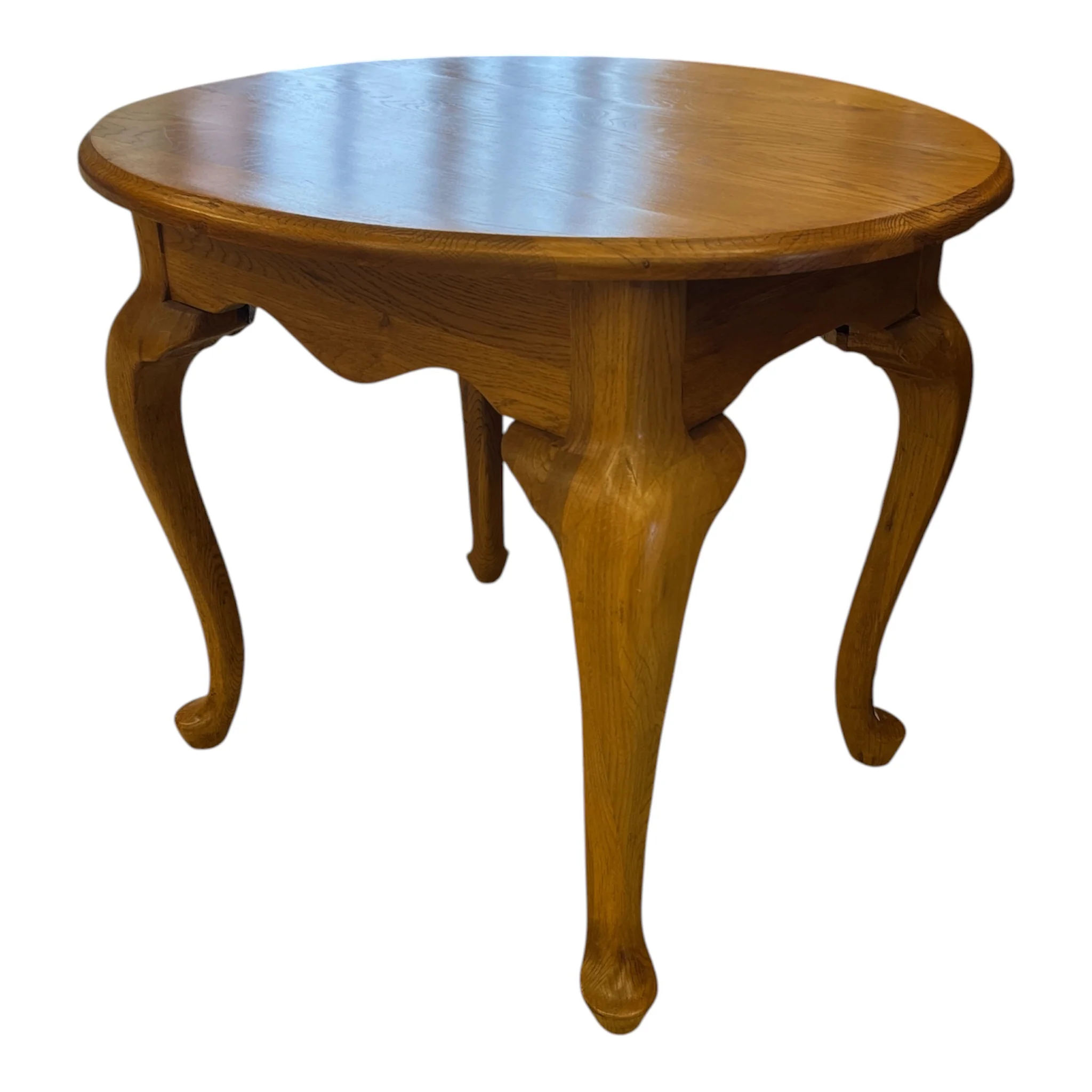 Oak Toned Round End Table - Image 3