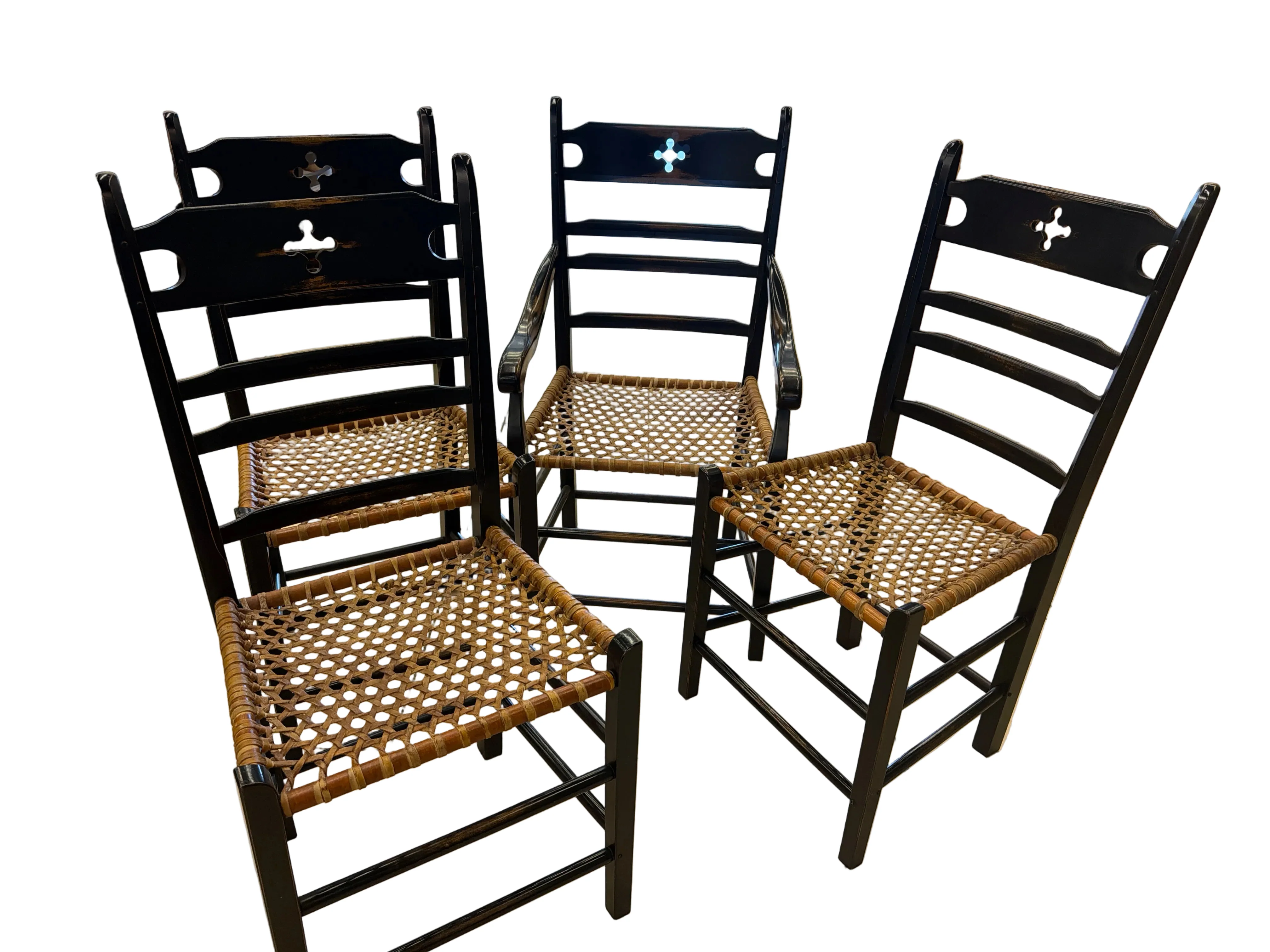 Raw Hide French Country Dining Chairs Set of 4 - Image 3