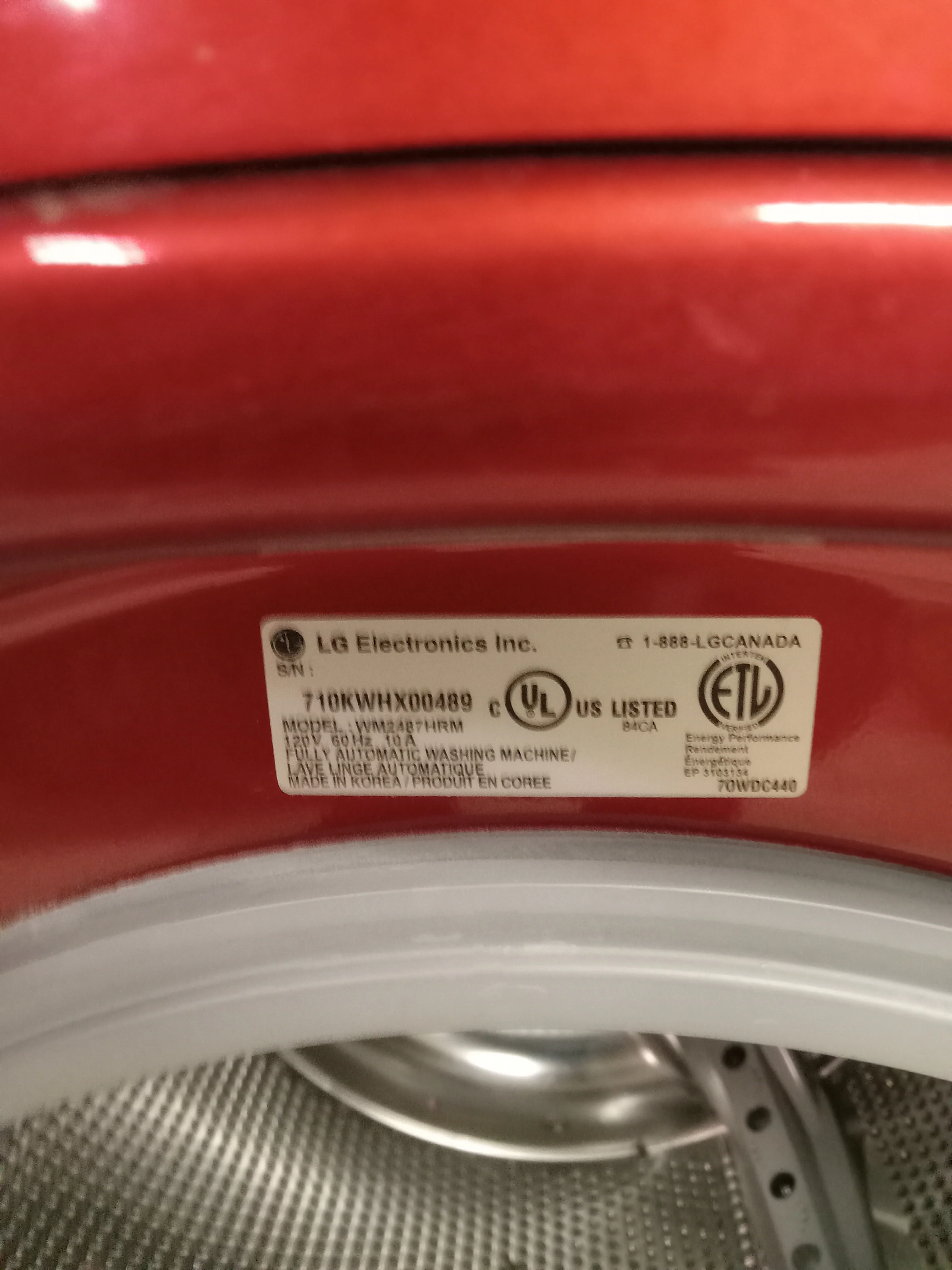 27"W Red LG Washing Machine - Image 3