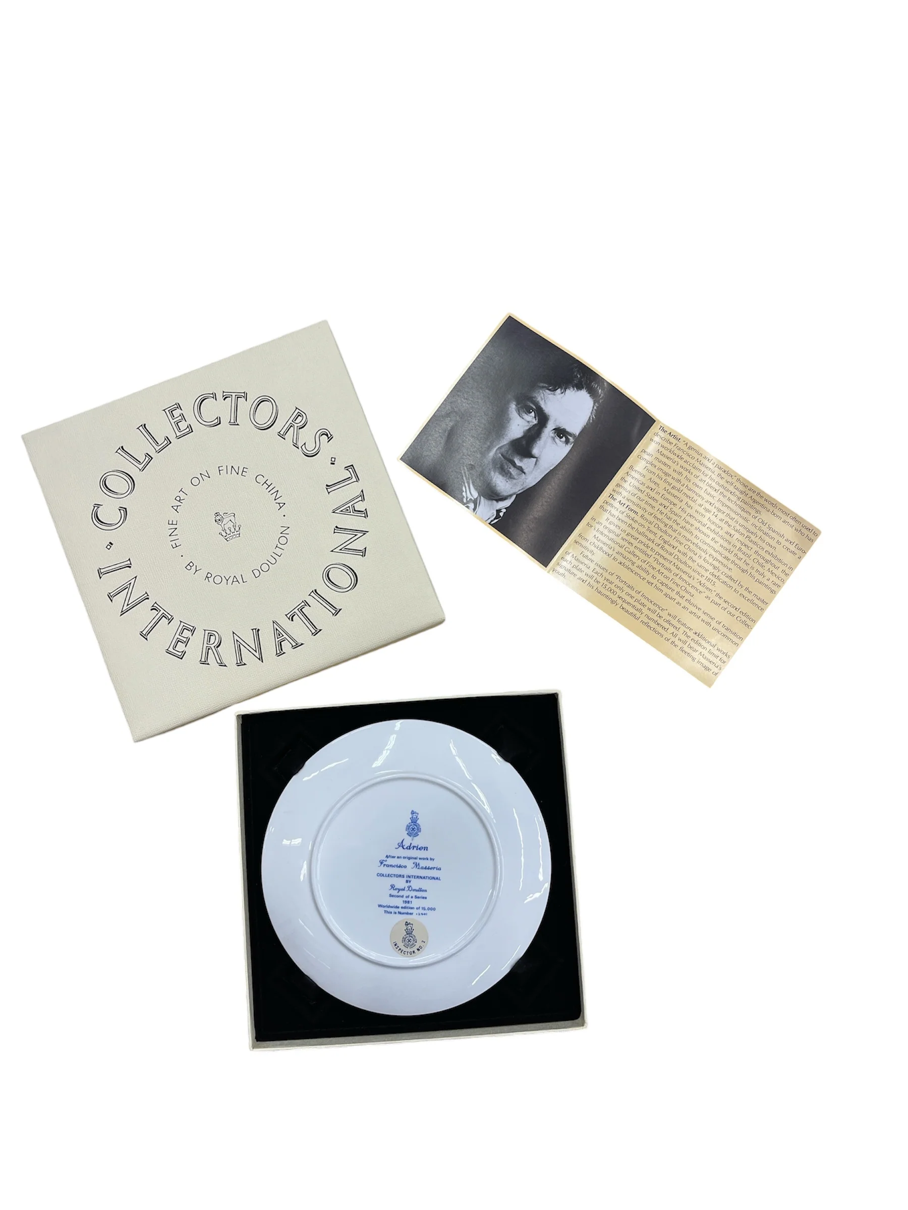 Royal Doulton "Adrien" Collectors Plate by Francisco Masseria - Image 2