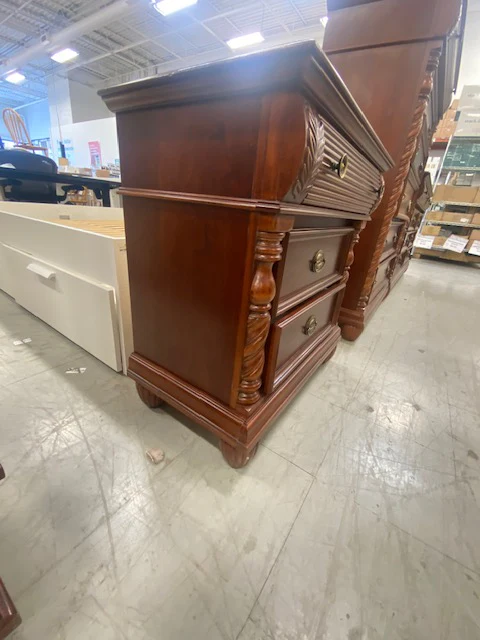 Traditional Three-Drawer Wood Nightstand - Image 4